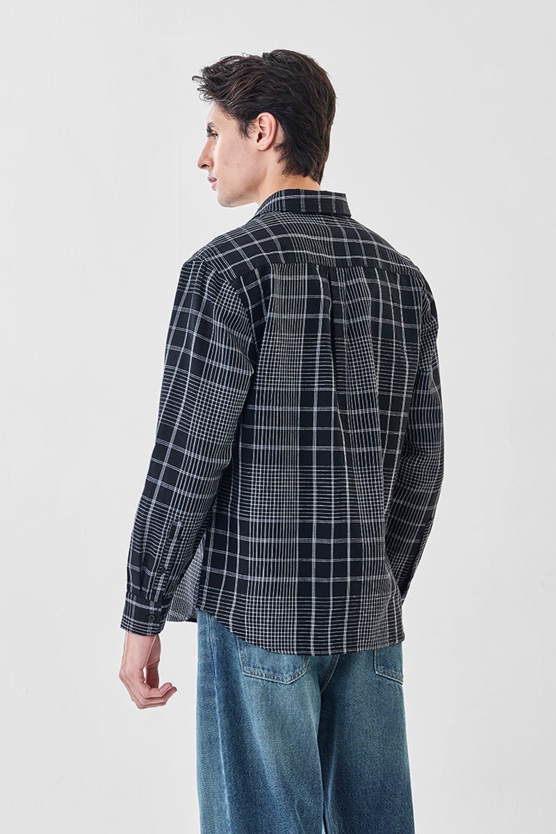 SNITCH Regular Fit Checks Linen Blend Shirt - Image 5