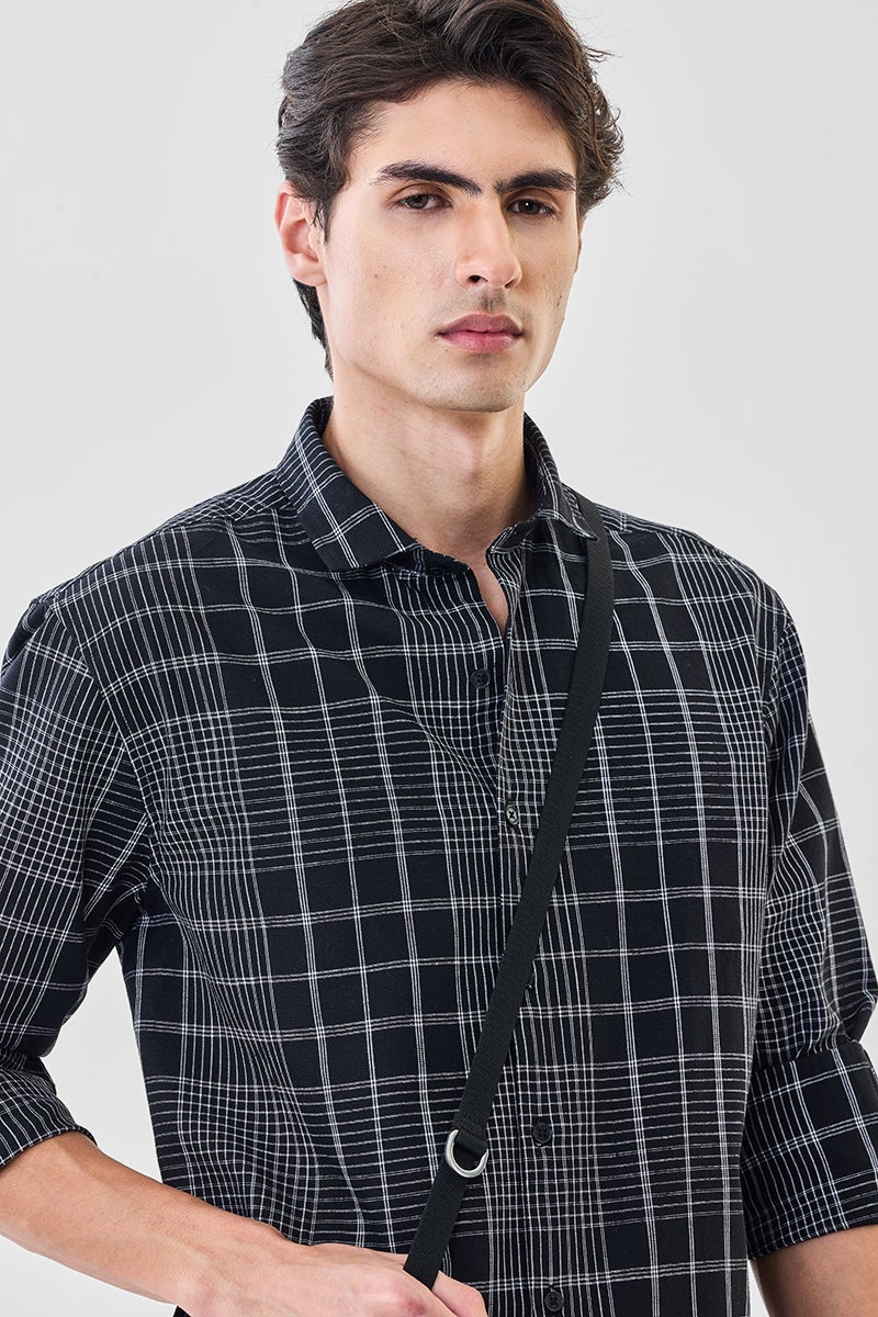 SNITCH Regular Fit Checks Linen Blend Shirt - Image 3