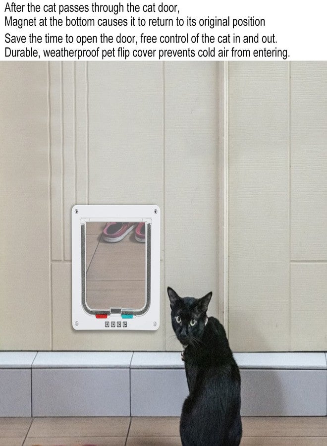 Honio Pet Flip Door, 4 Switching Modes Cat Flap Door Plastic Exquisite with Screw for Indoor and Outdoor for Household (S) - Image 5