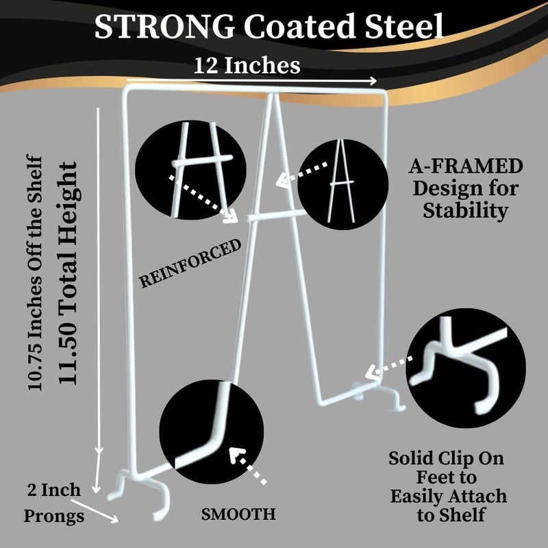 Evelots Wire Shelf Dividers -8 Pack- Closet Storage & Organization for Office/Pantry/Garage Tall Shelf Separator - Easy Clip-No Tool - Solid Coated Steel - Image 4