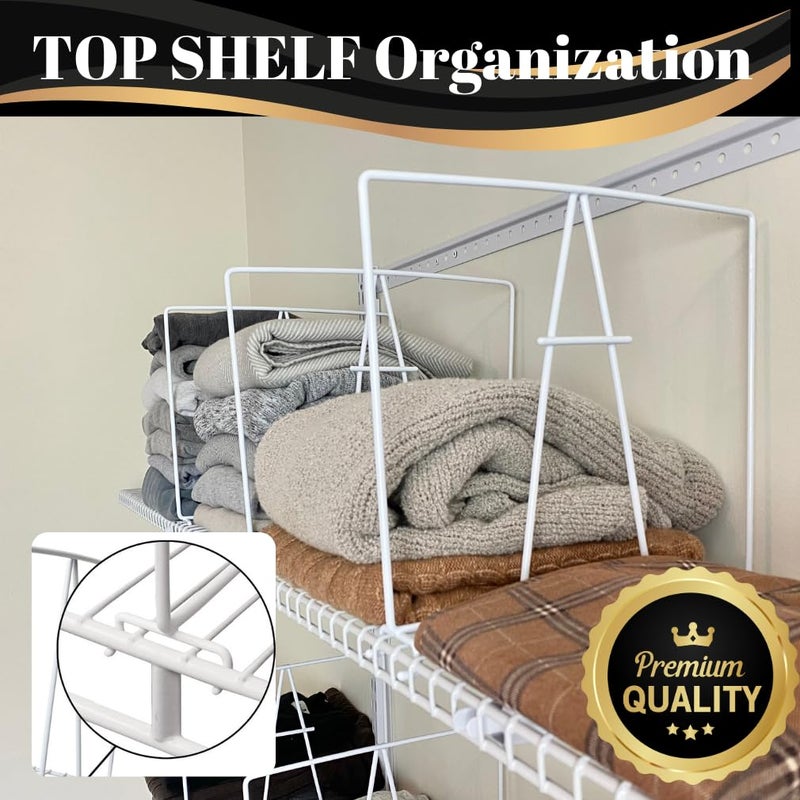 Evelots Wire Shelf Dividers -8 Pack- Closet Storage & Organization for Office/Pantry/Garage Tall Shelf Separator - Easy Clip-No Tool - Solid Coated Steel - Image 3