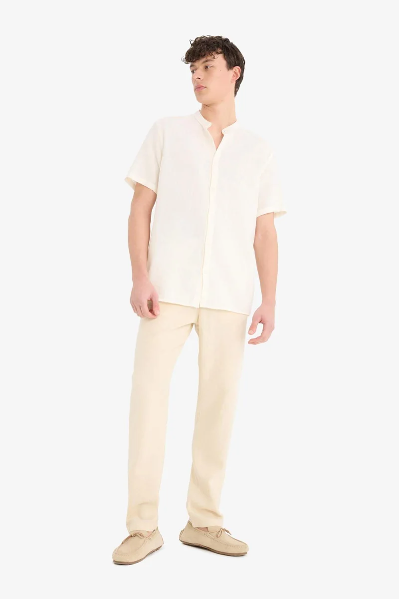Defacto  Relax Fit Linen Blend Trousers for Men | Best Price UAE