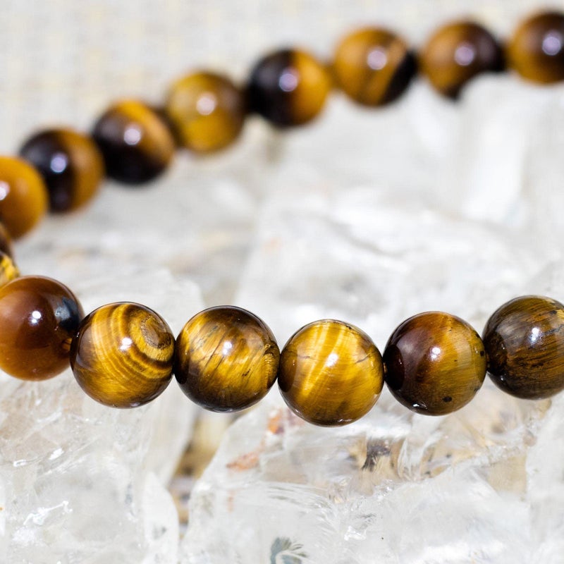 DAZCOLO 8mm Natural Gemstone Stretch Bracelet, Handmade Unisex Crystal Bracelets for Meditation, Yoga, Spiritual Healing & Positive Energy (Golden Tiger Eye) - Image 4