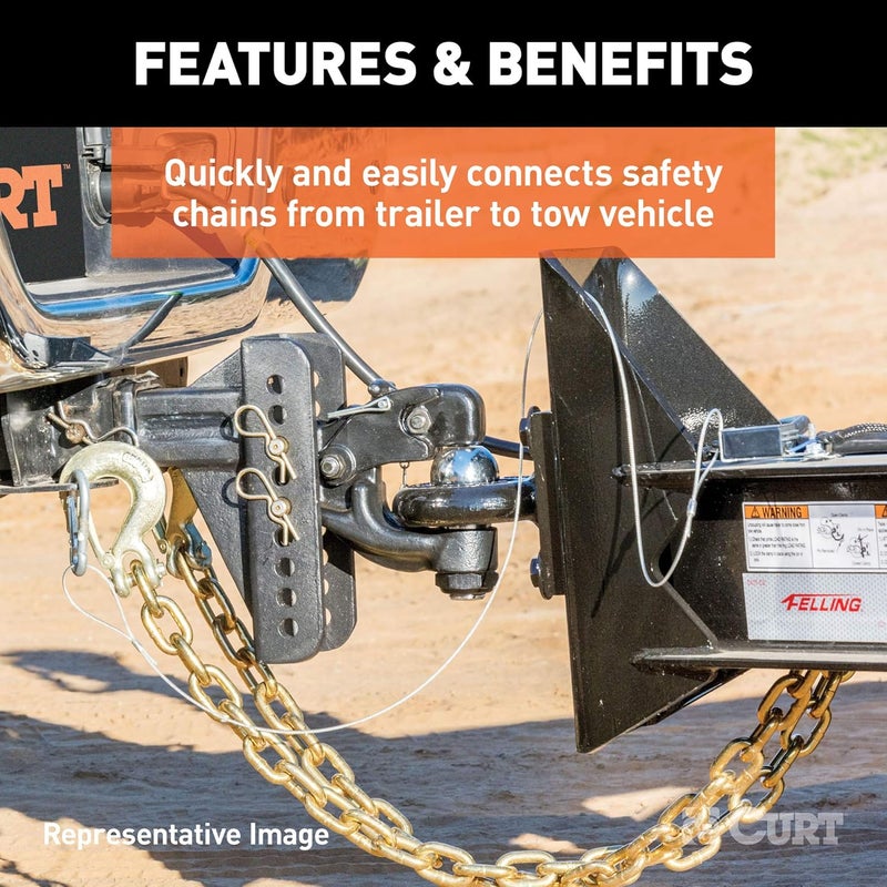 CURT 3/8-Inch Forged Steel Clevis Slip Hook with Safety Latch - Image 4