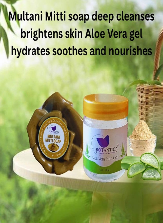 BOTANTICA Natural & Pure Multani mitii shea butter soap With Aloevera Gel Combo For Removes Dead Skin, Impurities & Detoxifies Skin, Deep Cleansing | Paraben & Sulphate Free - Image 2