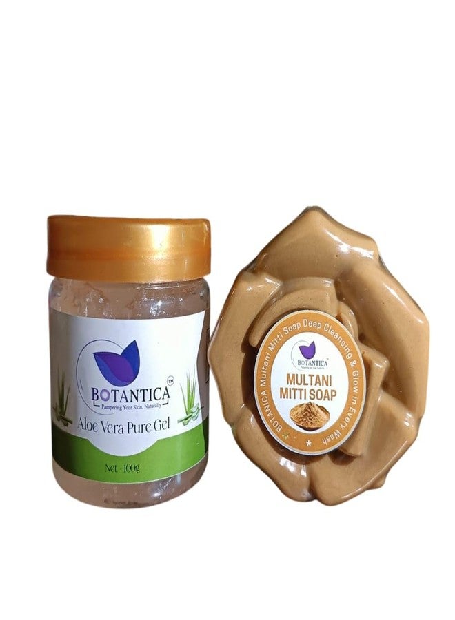BOTANTICA Natural & Pure Multani mitii shea butter soap With Aloevera Gel Combo For Removes Dead Skin, Impurities & Detoxifies Skin, Deep Cleansing | Paraben & Sulphate Free - Image 1