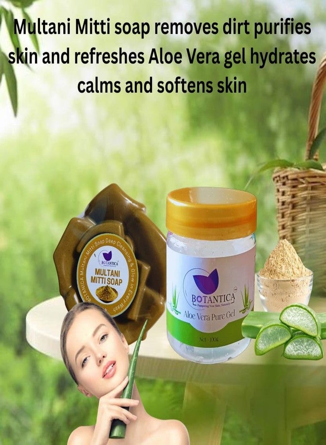 BOTANTICA Natural & Pure Multani mitii shea butter soap With Aloevera Gel Combo For Removes Dead Skin, Impurities & Detoxifies Skin, Deep Cleansing | Paraben & Sulphate Free - Image 3