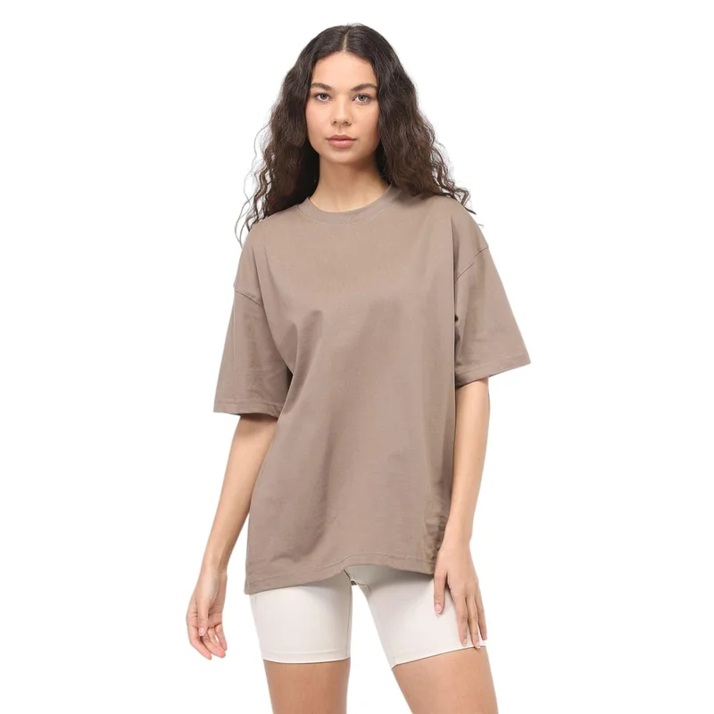 NOBERO Oversized Fit T-Shirt for Women in Brown