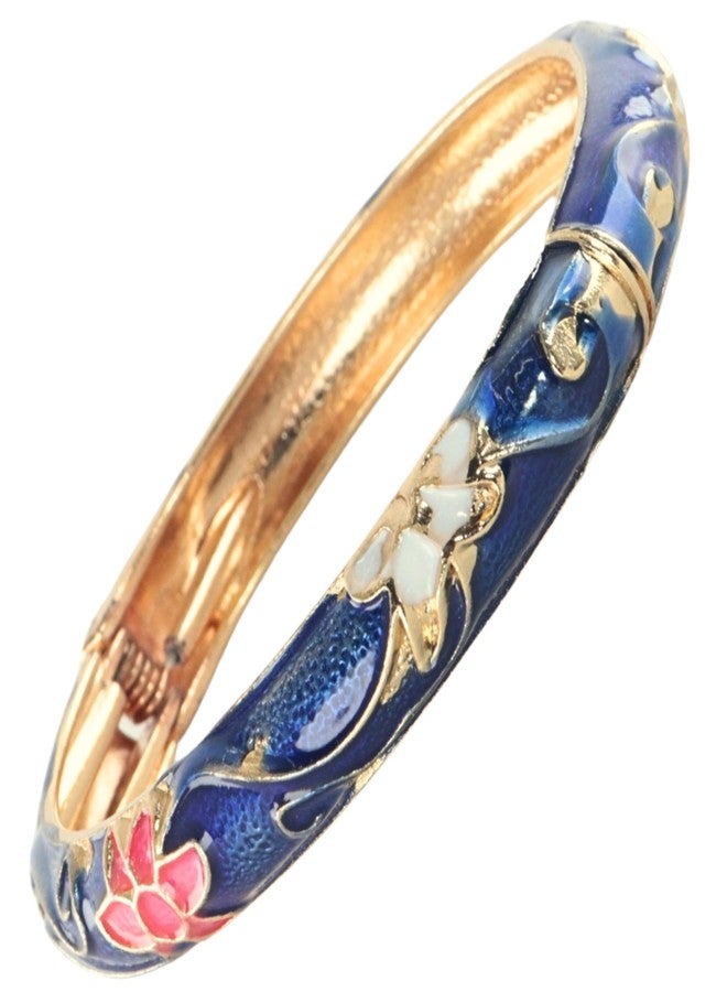 STYOLLO Stylish Alloy MontanaBlue Enamel Metal Bracelet Set For Women & Girls | Beautiful Cuff Kada Charm Gift for Birthday | Gold Plated Bracelet | Ideal for Wedding & Festival Bracelet - Image 1