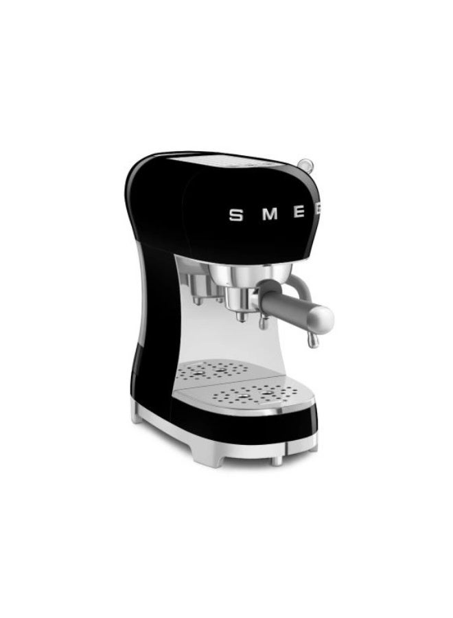 smeg 50's Retro Style Aesthetic Espresso Coffee Machine, Professional Pressure and Anti Drip System, Adjustable Cappuccino System, Flow Stop Function, 1.7 L 1350 W ECF02BLUK black - Image 1