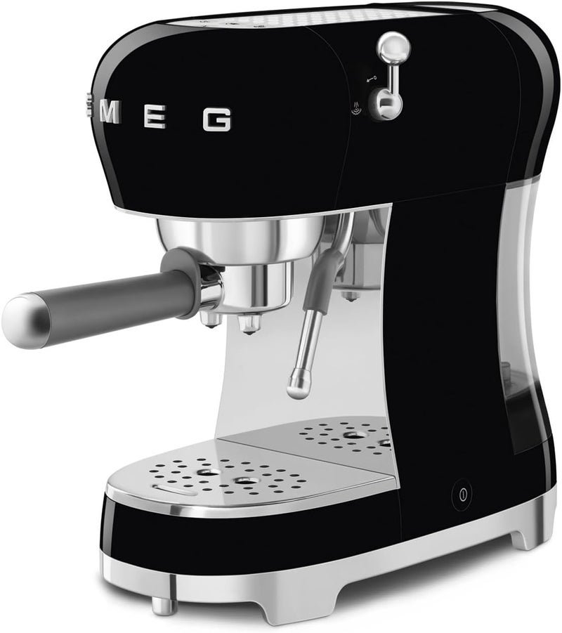 Smeg ECF02BLUK, 50's Retro Style Aesthetic Espresso Coffee Machine, Professional Pressure and Anti Drip System, Adjustable Cappuccino System, Flow Stop Function, 1 L Removeable Tank, Black 1.7 L 1350 W ECF02BLUK black - Image 1