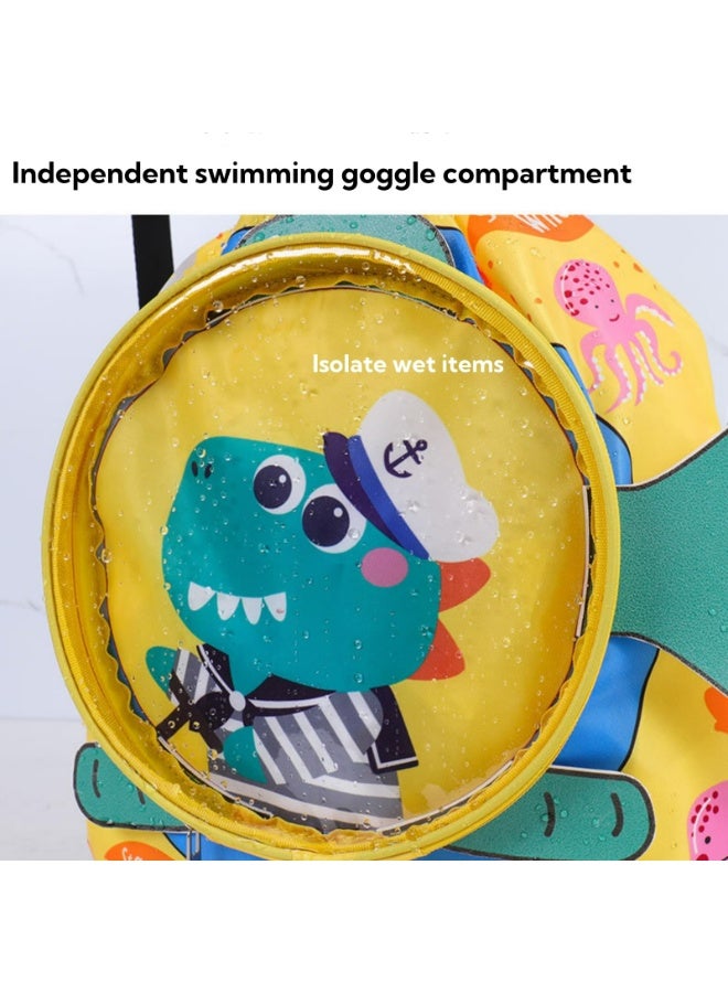 CMGTYYD Dry Wet Separated Swim Bags for Kids, Waterproof Storage Bag with Independent Shoe Compartment for Boys & Girls, Portable Cartoon Design Drawstring Backpack for Swimming 42x28x10cm - Image 5