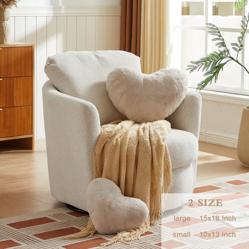 EastTree Heart Pillows  Beige Heart Shaped Pillows  Ultra Soft Extra-Large Fluffy Pillows  Love Throw Pillows Gifts  Women Girls Living Room Decor 15x18 Inch - Image 2