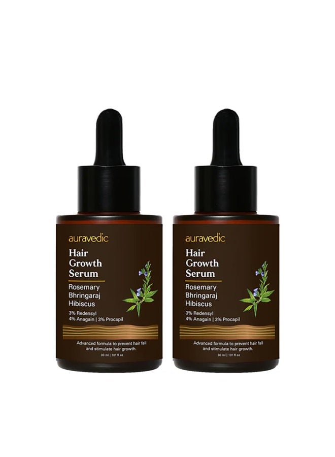 Auravedic Hair Growth Serum For Scalp with 3% Redensyl, 4% Anagain, 3% Procapil,30ml*2 - Image 1