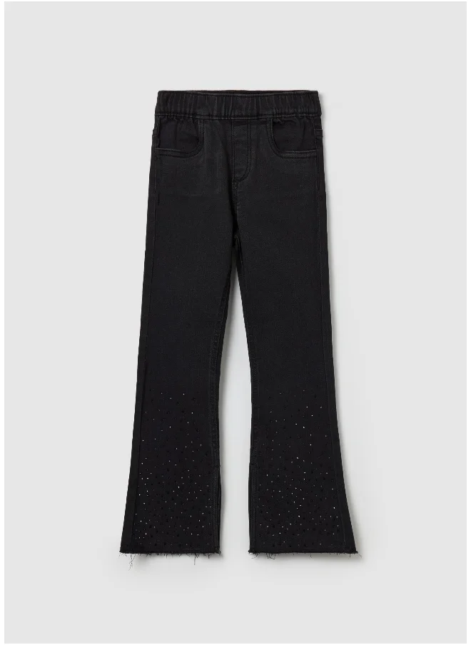 Ovs Flare-fit jeggings with diamantÃ©s