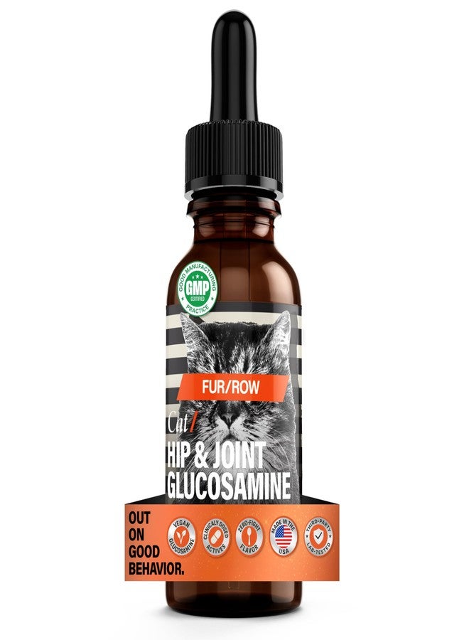 Furrow FUR/ROW Cat Hip & Joint Glucosamine Supplement, Chicken Gravy Flavor – Liquid Glucosamine with MSM, Chondroitin, Taurine & Hyaluronic Acid – Supports Mobility & Joint Comfort in Cats - Image 1