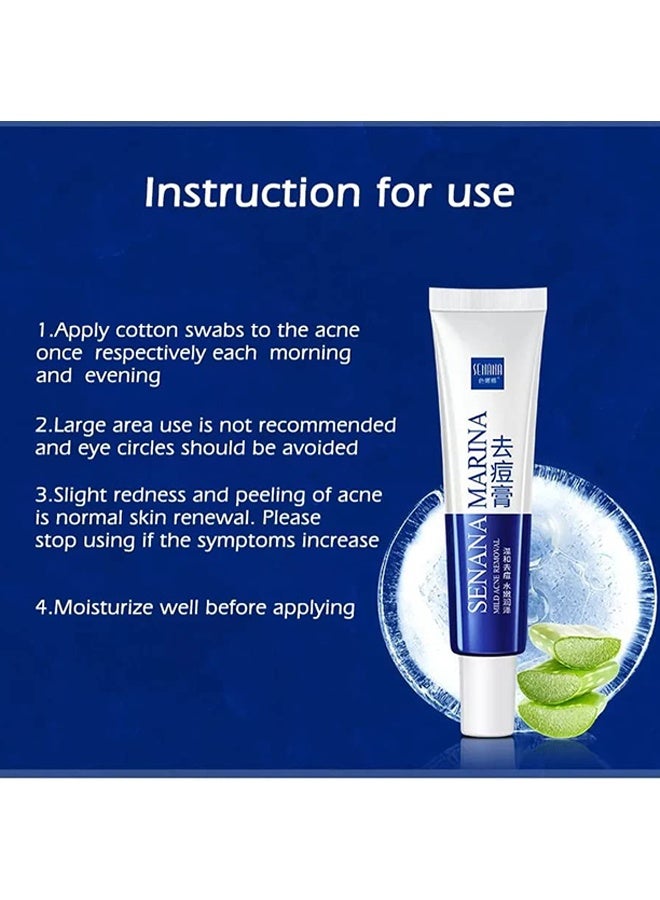 SENANA Gentle Acne Removal,Cystic, Hormonal, Severe Acne Cream for Teens & Adults with Hyaluronic Acid Aloe Vera Oil Cystic , Unisex Sensitive Skin Blind Pimple & Blemish (1 PACK) - Image 3