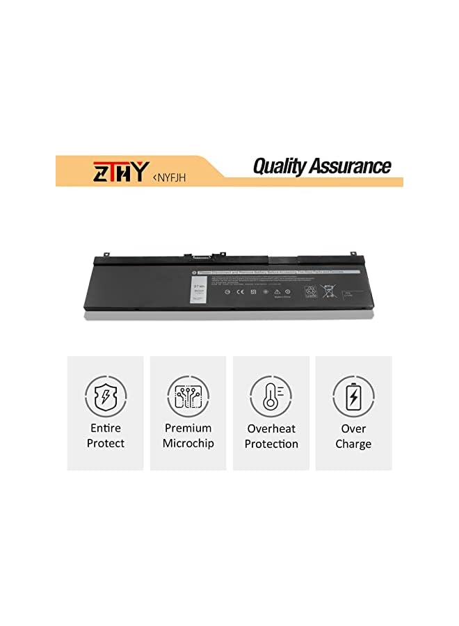 ZTHY Nyfjh Battery Replacement For Dell Precision 7530 7730 7540 7740 Series Laptop P34E P34E001 P34E002 P74F P74F001 P74F002 5Tf10 0Wmrc Gw0K9 0Nyfjh Battery Replacement 11.4V 97Wh 6-Cell - Image 5