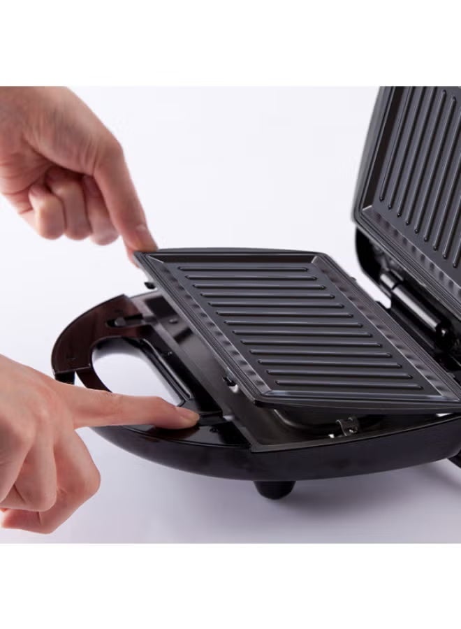 ميانتا صانع سندوتشات 2 في 1، 750 وات -اسود - SM27809A Mienta 2-in-1 Sandwich Maker, 750W - Black - SM27809A - Image 2
