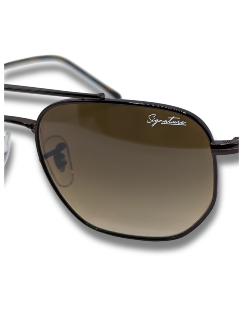 سيجنتشر SIG 8043 C5 نظارة شمسية مارشال مربعة للجنسين بتصميم هندسي طيار - Image 3