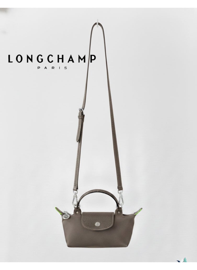 Longchamp French Longchamp Women's  fashion versatile mini makeup bag handbag shoulder bag handheld small bag Mini Earth Brown - Image 1