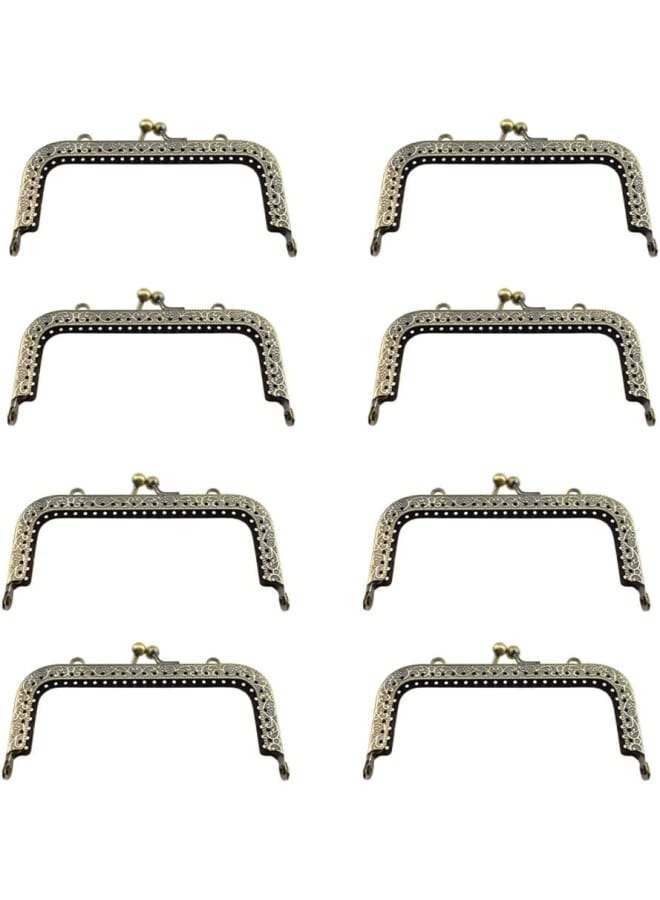12.5cm Length Square Frame Kiss Clasp Smooth Grip Action Close Securely Neutral Appearance Metal Decorative Buckle Lock Hasp Bronze 8 PCS for DIY Craft Wallets Bags  - Image 1