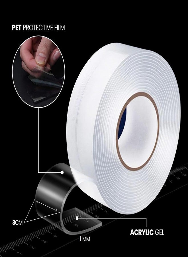 Roktry Double Sided Heavy Duty Mounting Tape, Suitable for Wall Decor, Double Stick Carpet and Removable Picture Hanging, Clear Double Sided adhesive Tape, Washable and Reusable - Image 5