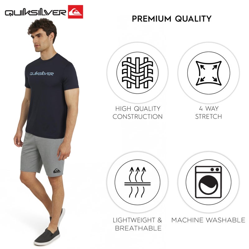 QUIKSILVER قميص واقي من الشمس بأكمام قصيرة للرجال من كويك سيلفر، مقاس عادي، حماية من الأشعة فوق البنفسجية 50، لون أزرق داكن، XX-Large - Image 4