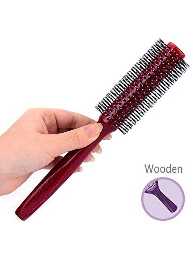 برفهير فرشاة شعر صغيرة مستديرة لتجفيف الشعر بشعيرات نايلون ناعمة، 1.6 بوصة، للشعر القصير أو المتوسط المجعد - أحمر - Image 4