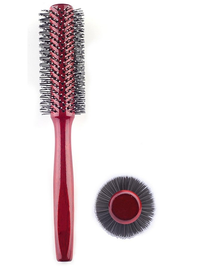 برفهير فرشاة شعر صغيرة مستديرة لتجفيف الشعر بشعيرات نايلون ناعمة، 1.6 بوصة، للشعر القصير أو المتوسط المجعد - أحمر - Image 1