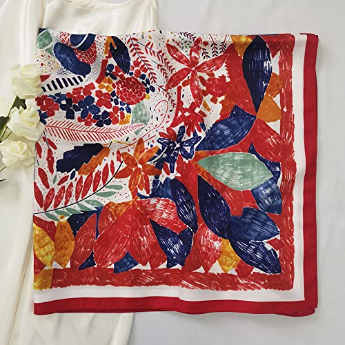 Julunar Silk Like Head Scarf for Women - Satin Large Hair Scarves - 35" Square Silk Hair Wrap for Sleeping with Gift Packed - Image 2
