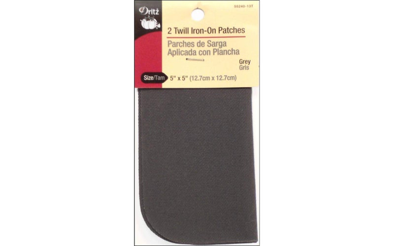 Dritz Dritz Twill IronOn Patches 5 x 5Inch 2 Count Grey
