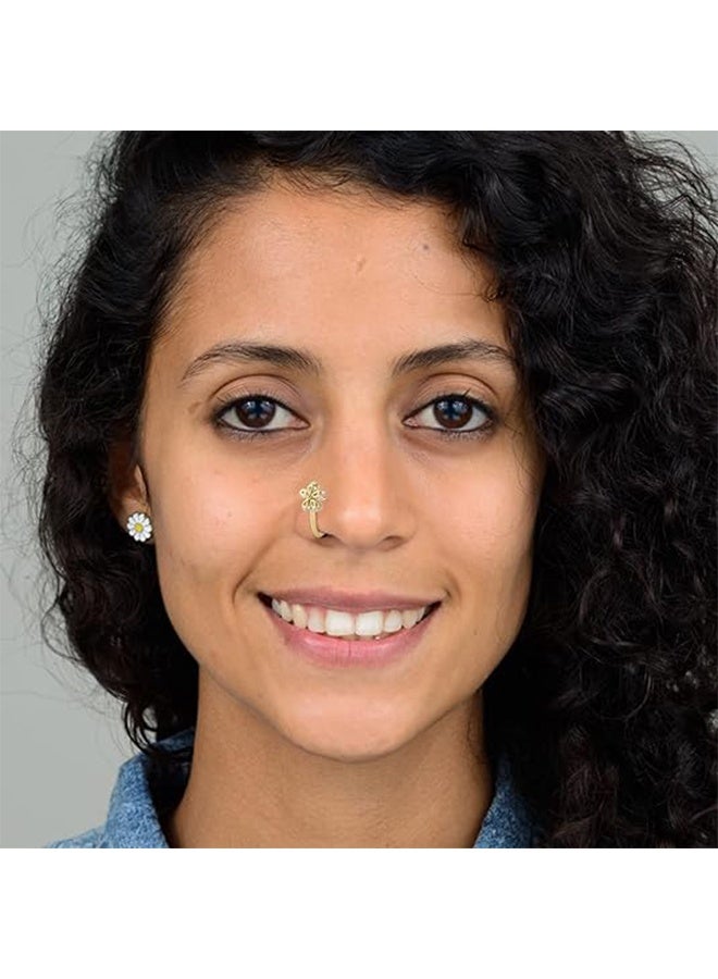 Fake Nose Ring CZ African Nose Cuffs Gold/Silver/Rose Gold Faux Septum Nose Rings Clip on Nose Jewelry for Woman Non Pierced Jewelry - Image 5