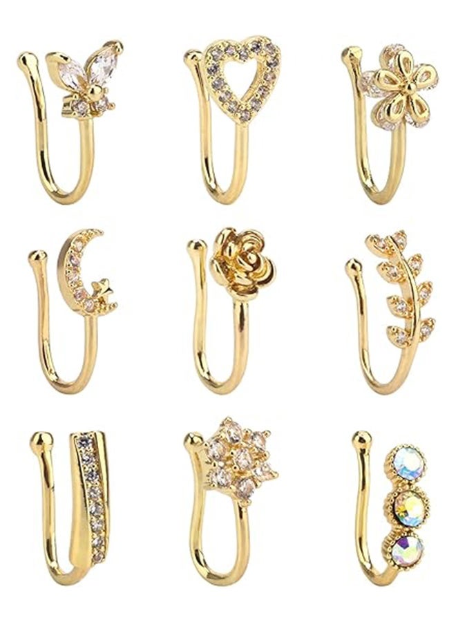Fake Nose Ring CZ African Nose Cuffs Gold/Silver/Rose Gold Faux Septum Nose Rings Clip on Nose Jewelry for Woman Non Pierced Jewelry - Image 1