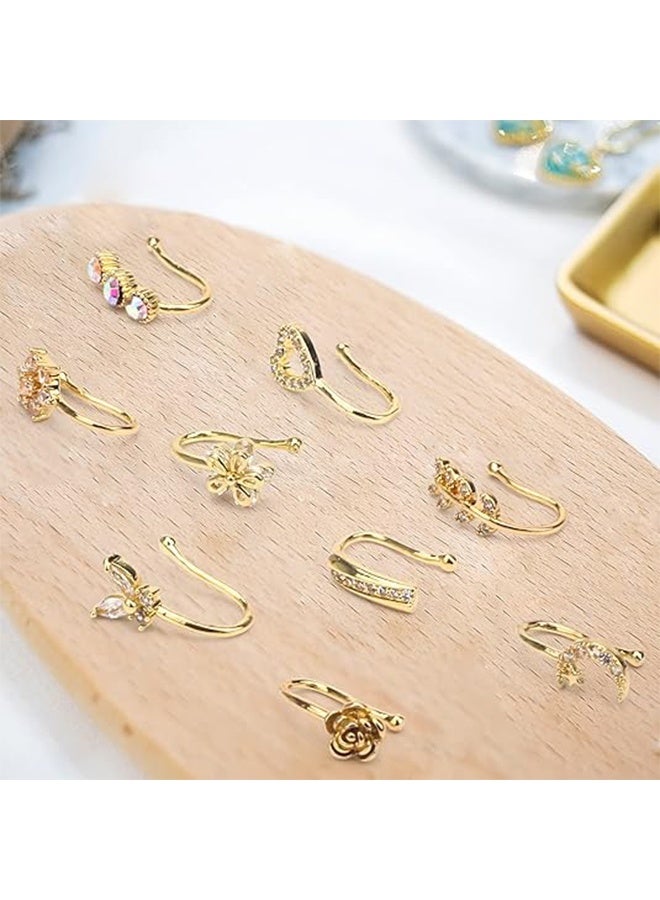 Fake Nose Ring CZ African Nose Cuffs Gold/Silver/Rose Gold Faux Septum Nose Rings Clip on Nose Jewelry for Woman Non Pierced Jewelry - Image 3