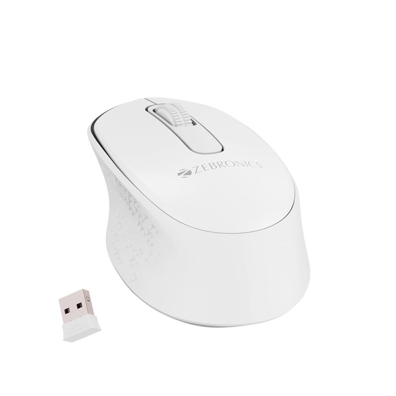 ZEBRONICS كيبورد وماوس لاسلكي كومبو Companion 201 بتردد 2.4GHz، 83 مفتاح، مفتاح مساعد بالذكاء الاصطناعي، 12 مفتاح وسائط متعددة مدمجة، ماوس بـ 3 أزرار، 1600 DPI، دقة عالية، تشغيل صامت (أبيض) - Image 3