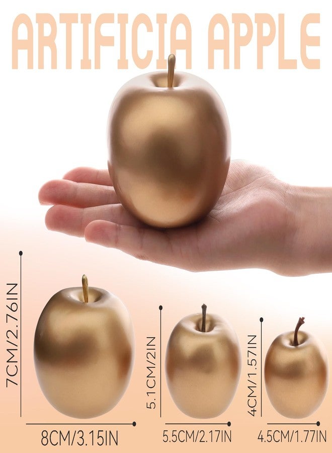 Gresorth 15 PCS Artificial Golden Apple Decoration Fake Fruit Model Lifelike Vegetable Display Simulation Home Set for Cabinet Christmas Table - Image 2