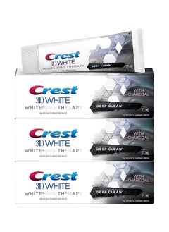 Crest 3D White Whitening Therapy Toothpaste - Deep Clean with Charcoal 75mll Pack of 3  - Image 1