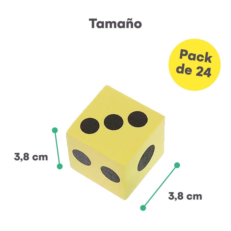 Kicko | Foam Dice Set - 6 Assorted Large Sided Dice - Colorful Big Square Blocks - Ideal Gift for Children - Math Educational Toys - Suitable Pastime Toy, Party Favors, and Party Supplies (24 Pack) - Image 4
