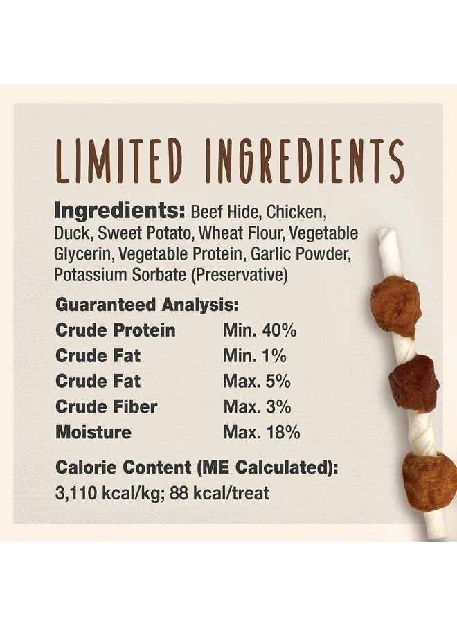 Cadet Cadet Gourmet Triple-Flavored Beef Hide Shish Kabob Dog Treats - Healthy & Natural Chicken, Duck, & Sweet Potato Dog Treats, 5 in. (12 oz.)  - Image 5