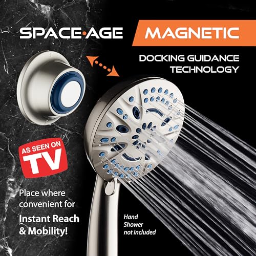Aquacare Magnetic Docking GoAnywhere Wall Bracket for Magneton Hand Shower Combo Systems Instant Secure Tool Free Mount on Any Bath Tile Tub Glass Door Surface Top American Brand Nickel Finish - Image 3