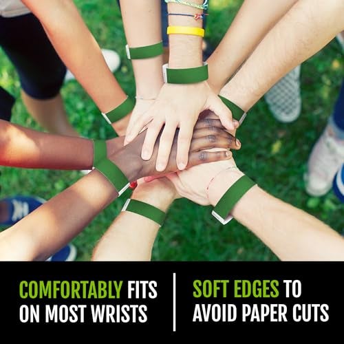Wristco 200 WristCo Kelly Green Tyvek Wristbands for Events - Comfortable Tear Resistant Paper Bracelets ID Wrist Bands for Concerts Festivals Admission Party Identification - Image 5