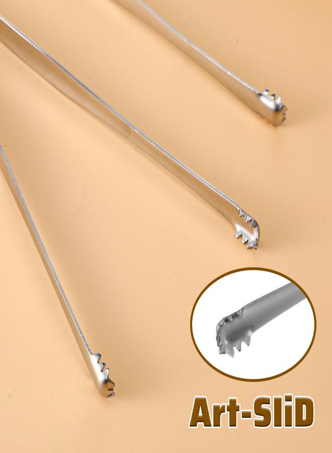 LIQWEI 4pcs Egg Chalaza Removal Tongs, Toothed Design Egg Membrane Eggshell Fragment Remover Tong, Stainless Steel Kitchen Tongs Multipurpose Kitchen Tool for Cooking Food Cake Bakers Pastry Chefs - Image 3