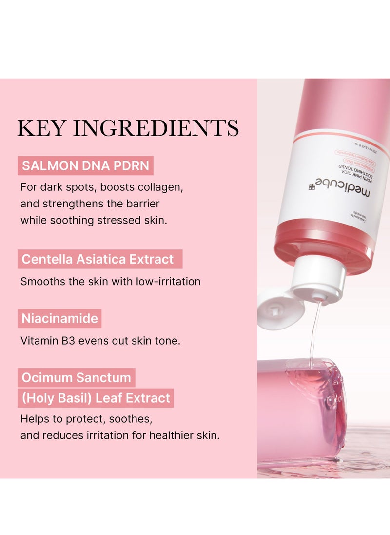 Medicube Medicube PDRN Pink Cica Soothing Toner 250ml, Enriched with Salmon PDRN, CICA and Niacinamide  - Image 4