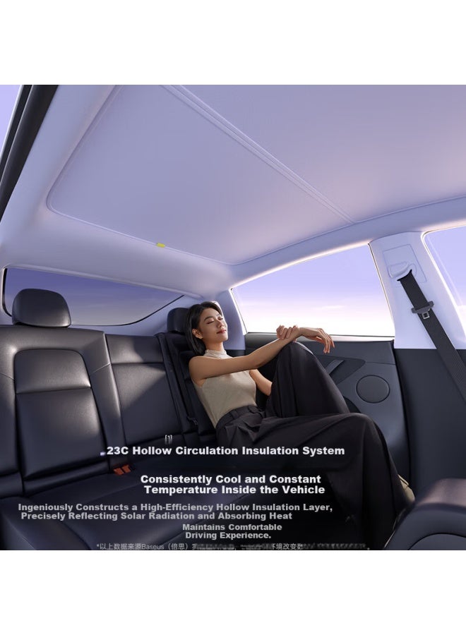 Baseus Tesla Model Y/3 Sunshade Sunroof Curtain Heat Insulation Cooling Ice Shade - Image 2
