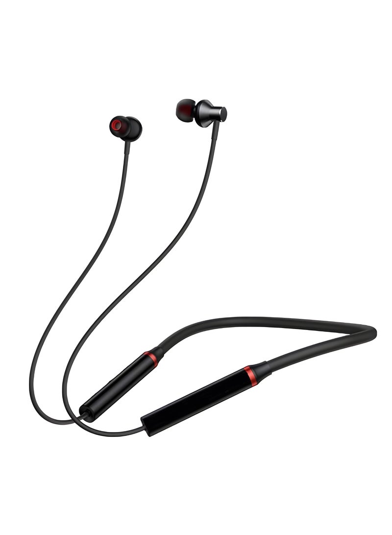 HE05X Bluetooth Sports Earphones, Magnetic Design, Stereo Sound, 12-Hour Battery Life, Bluetooth 5.0, Black - Image 1