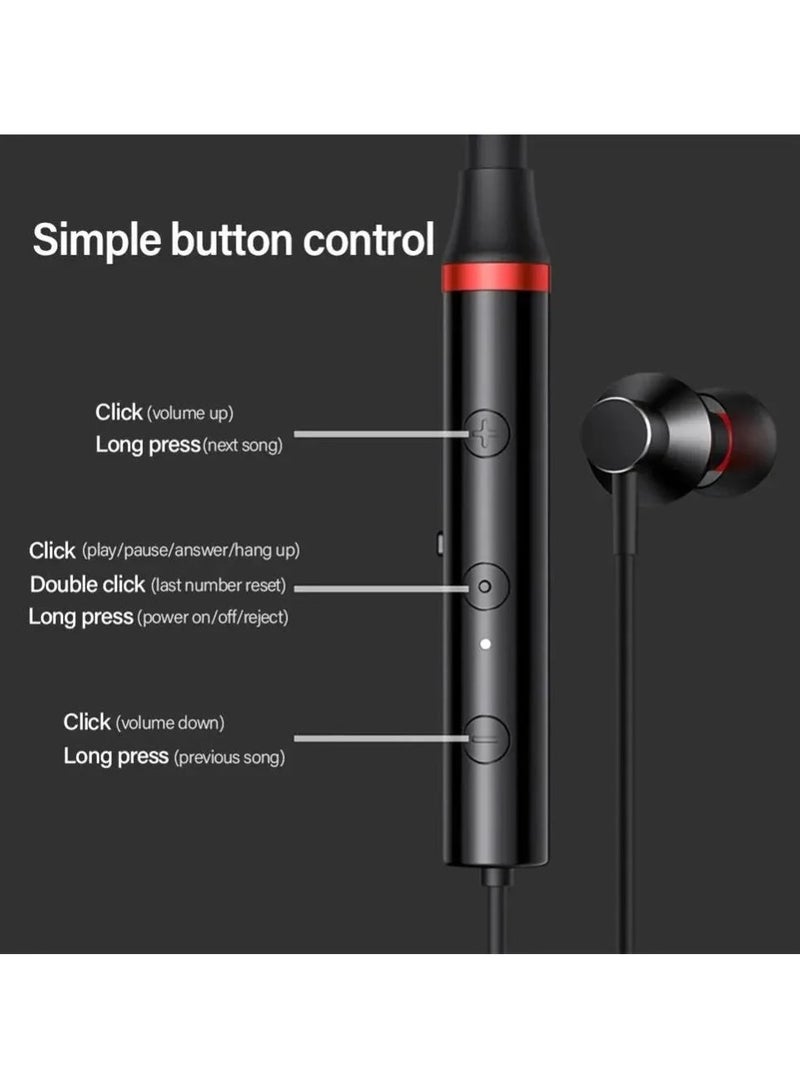 HE05X Bluetooth Sports Earphones, Magnetic Design, Stereo Sound, 12-Hour Battery Life, Bluetooth 5.0, Black - Image 4