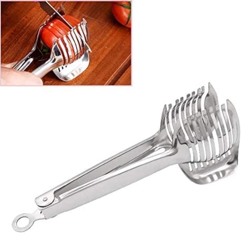 Xunda Tomato Slicer Lemon Cutter Stainless Steel Kitchen Cutting Aid Holder Tools For Soft Skin Fruits And Vegetables,Home Made Food & Drinks Decoration - Image 2
