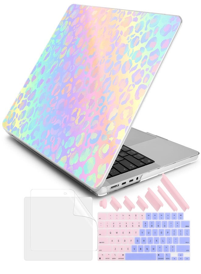 DONGKE Case for M5 MacBook Pro 14 inch 2025 2024-2021 M4 M3 M2 M1, Plastic Hard Shell Cover Compatible with A3434 A3112 A3401 A3185 A2992 A2779 A2442, Retina XDR Display & Touch ID, Leopard Print - Image 1