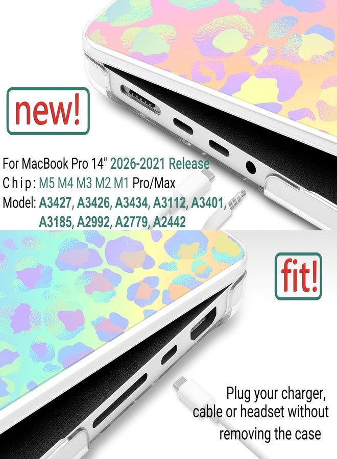DONGKE Case for M5 MacBook Pro 14 inch 2025 2024-2021 M4 M3 M2 M1, Plastic Hard Shell Cover Compatible with A3434 A3112 A3401 A3185 A2992 A2779 A2442, Retina XDR Display & Touch ID, Leopard Print - Image 2